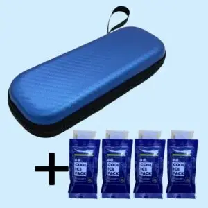 Insulated travel case cooler with ice packs